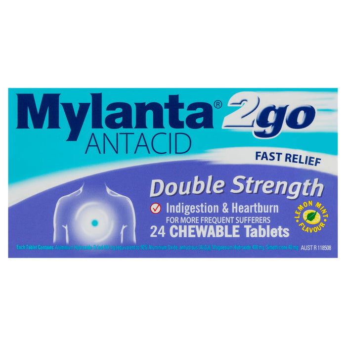 Mylanta 2Go Double Strength Tablets 24 - Chewable