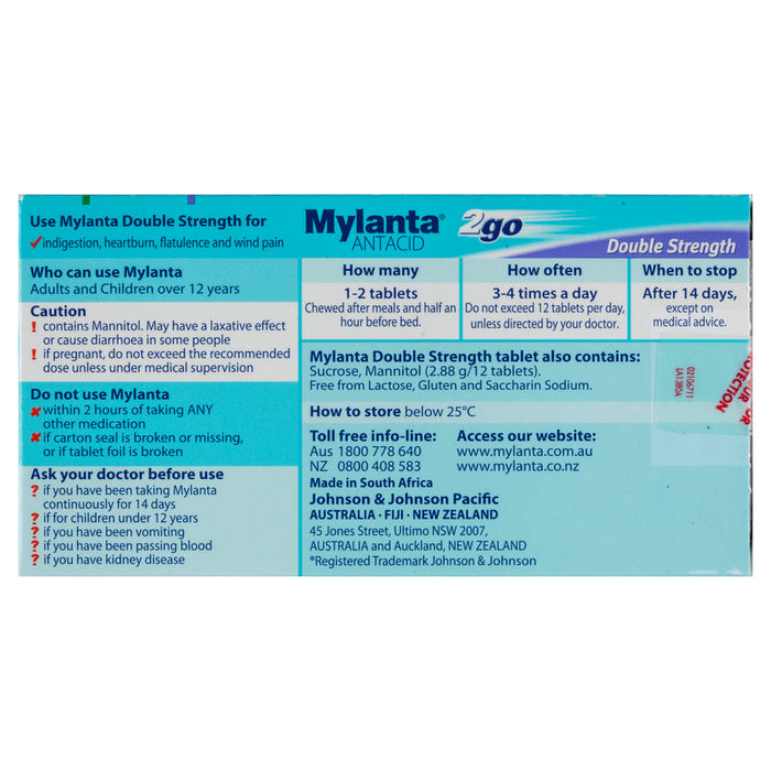 Mylanta 2Go Double Strength Tablets 24 - Chewable