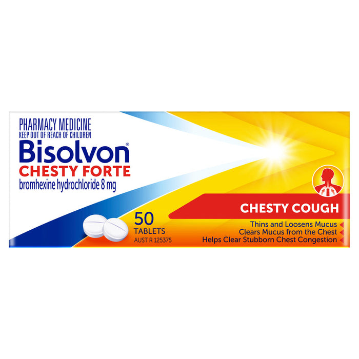 BISOLVON Chesty Forte 8mg ,50 Tabs