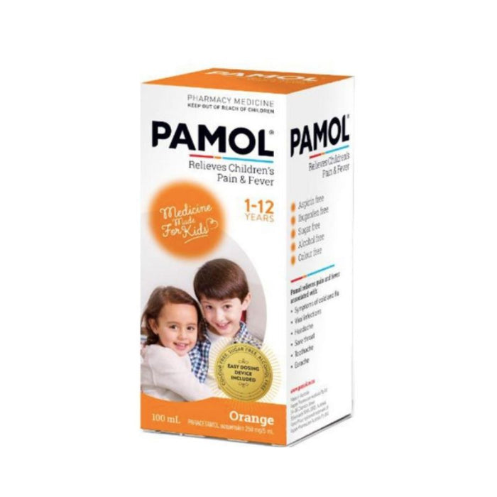 Pamol Orange Childrens Pain & Fever Liquid 100ml