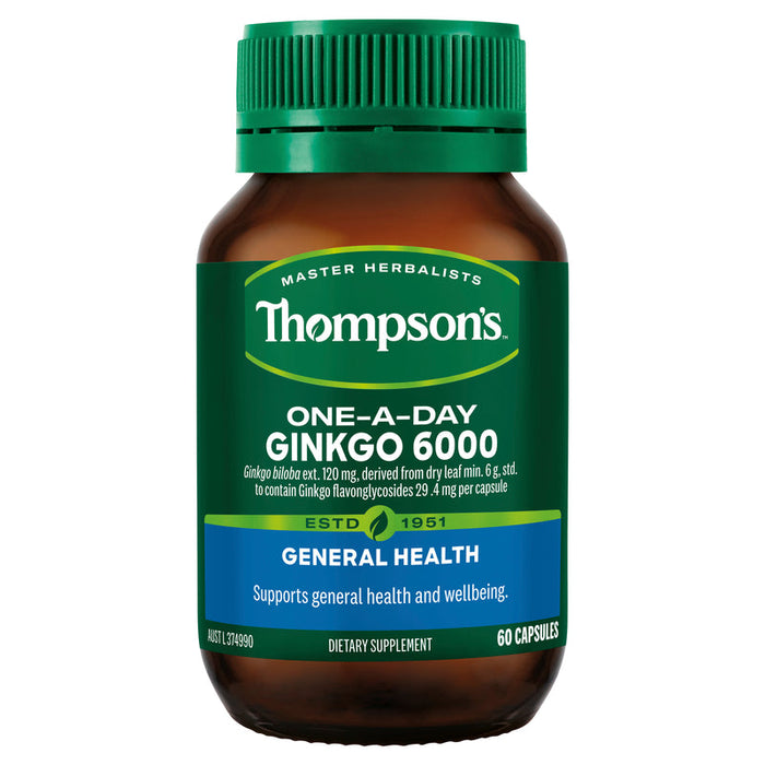 Thompsons Ginkgo 6000 One-a-Day Capsules 60