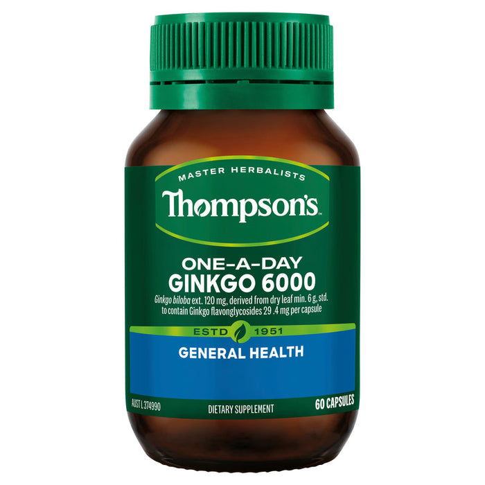 Thompsons Ginkgo 6000 One-a-Day Capsules 60