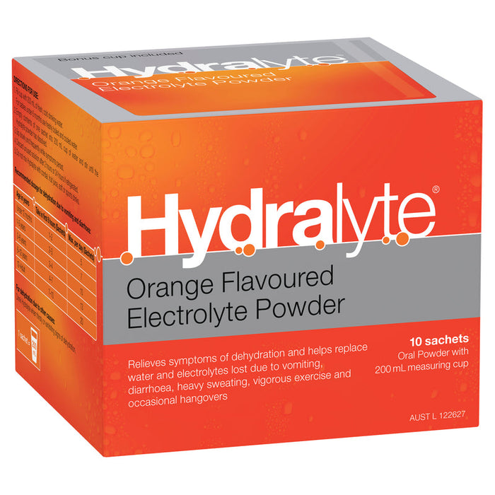 Hydralyte Electrolyte Powder Orange Sachets 10 x 5g