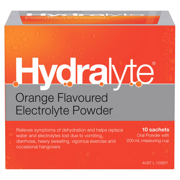 Hydralyte Electrolyte Powder Orange Sachets 10 x 5g