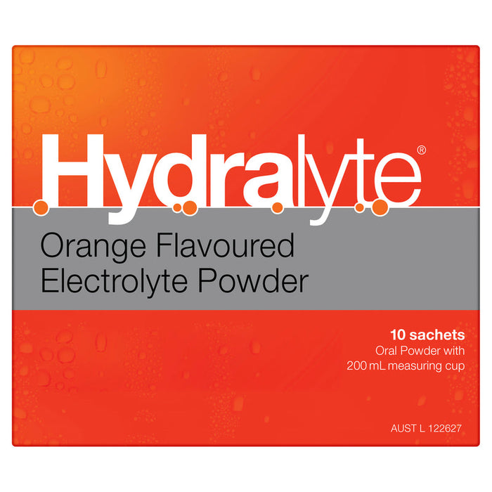 Hydralyte Electrolyte Powder Orange Sachets 10 x 5g