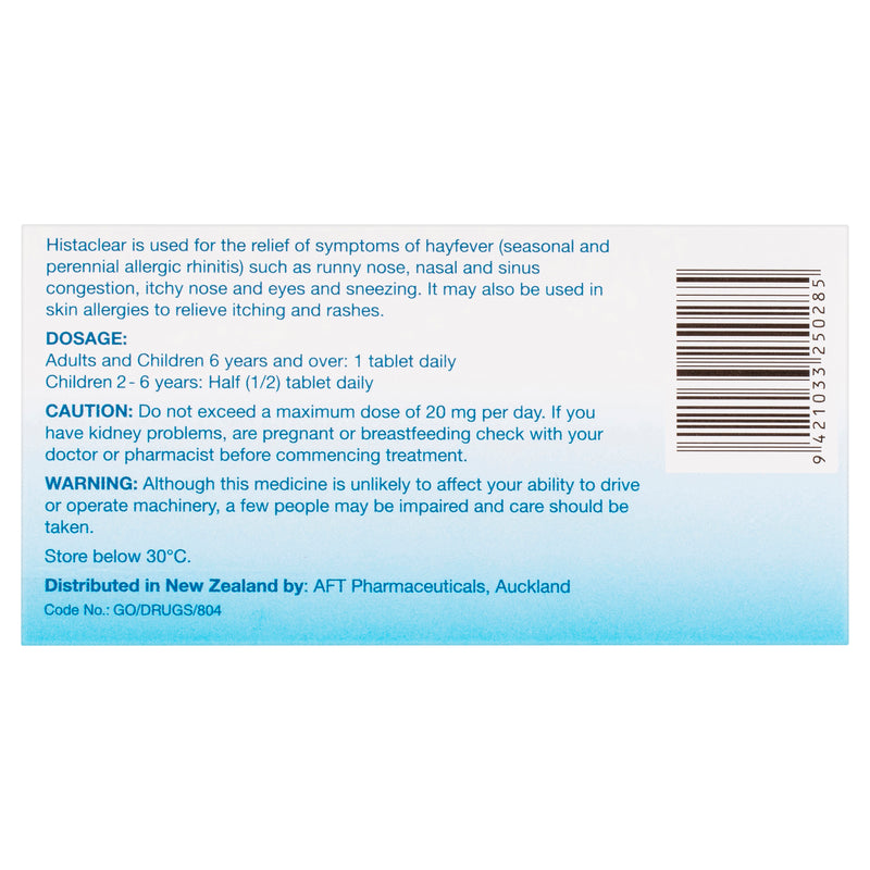 Histaclear Tablets 30 10mg