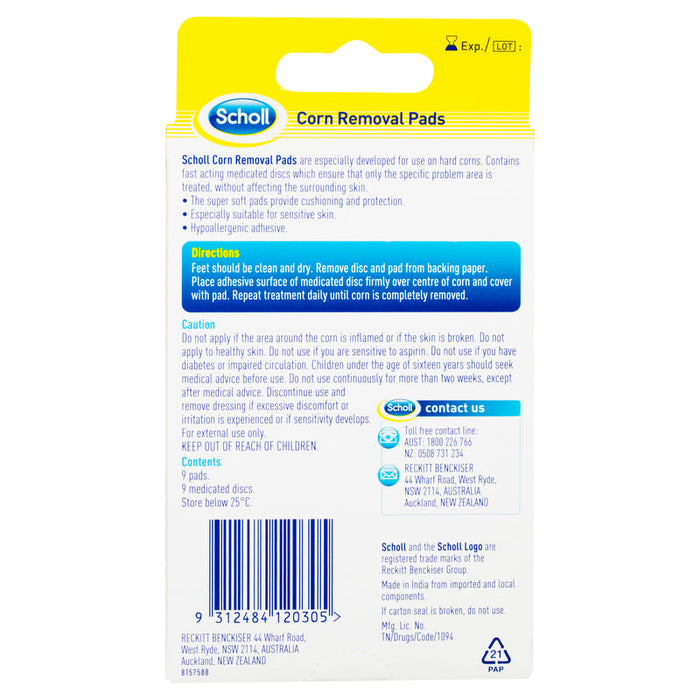 Scholl Corn Removal Pads 9