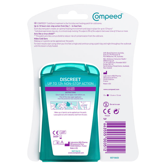 Compeed Cold Sore Treatment Patch 15 Pack