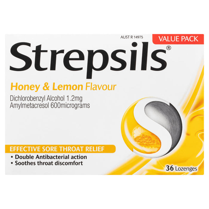 Strepsils Honey & Lemon Sore Throat Lozenges 36