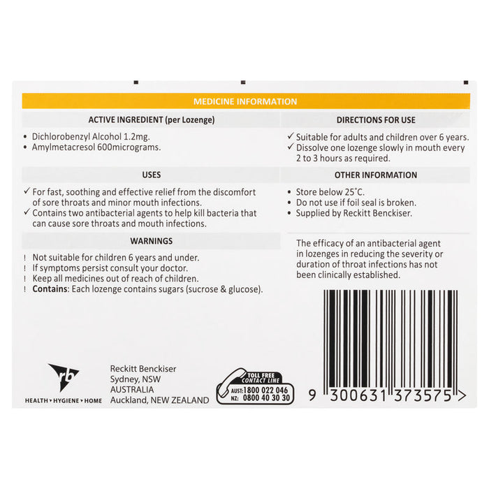 Strepsils Honey & Lemon Sore Throat Lozenges 36