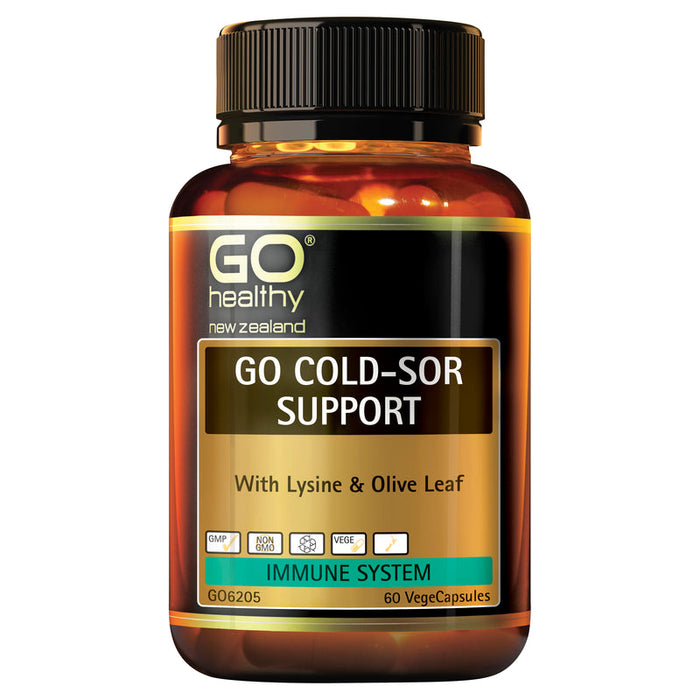 GO Healthy GO Cold-Sor Support with Lysine & Olive Leaf Capsules 60