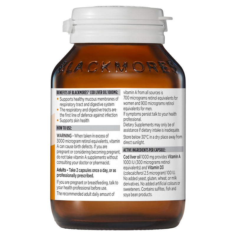Blackmores Cod Liver Oil 1000mg Capsules 80