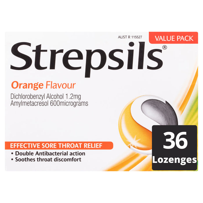 Strepsils Orange Sore Throat Lozenges 36