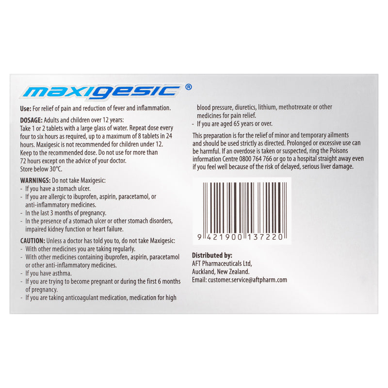 Maxigesic Double Action Pain Relief Tablets 100