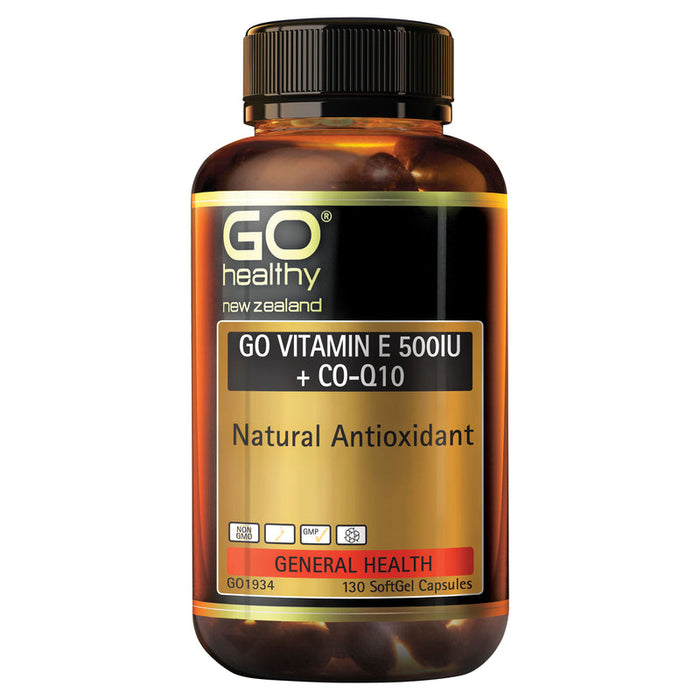 GO Healthy GO Vitamin E 500IU Plus Co-Q10 Capsules 130