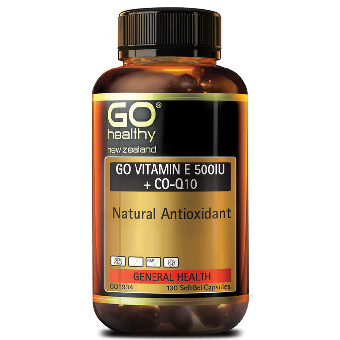 GO Healthy GO Vitamin E 500IU Plus Co-Q10 Capsules 130