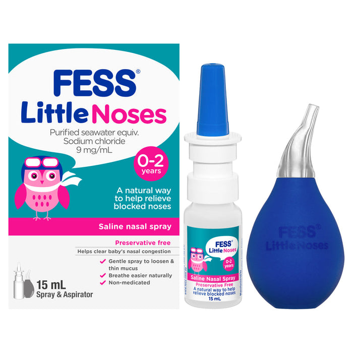 FESS Little Noses Saline SPRAY 15ml And Nasal Aspirator