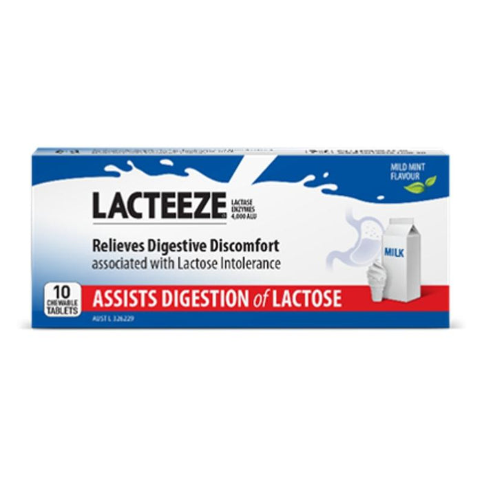 Lacteeze Extra Strength Chewable Tablets 10