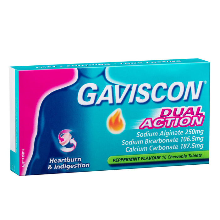 Gaviscon DUAL ACTION Chewable Tablets 16 - Peppermint