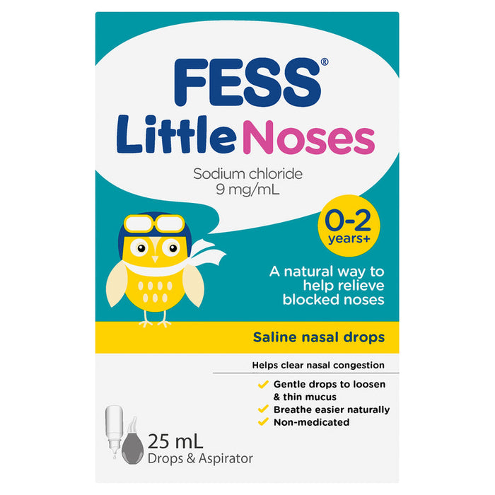 FESS Little Noses Saline Drops 25ml And Nasal Aspirator