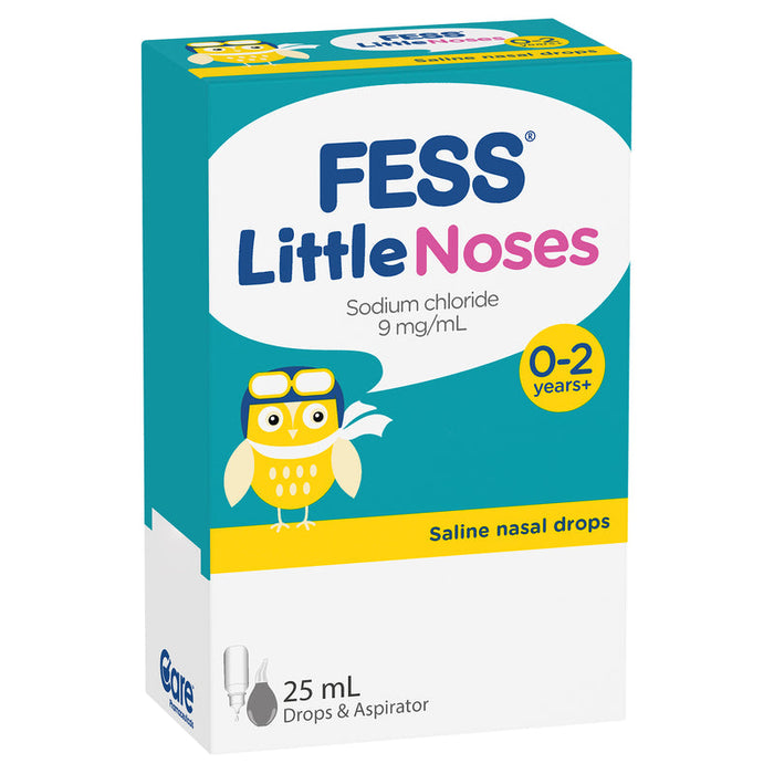 FESS Little Noses Saline Drops 25ml And Nasal Aspirator