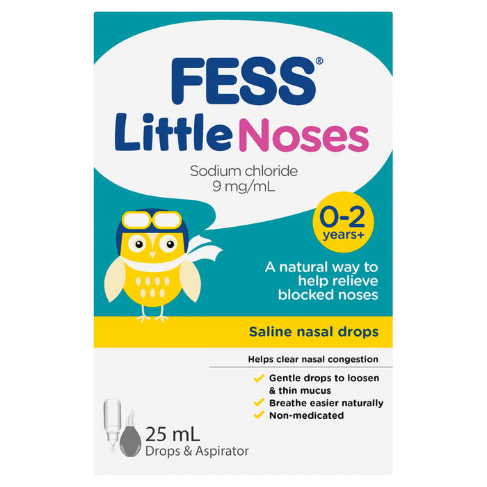 FESS Little Noses Saline Drops 25ml And Nasal Aspirator