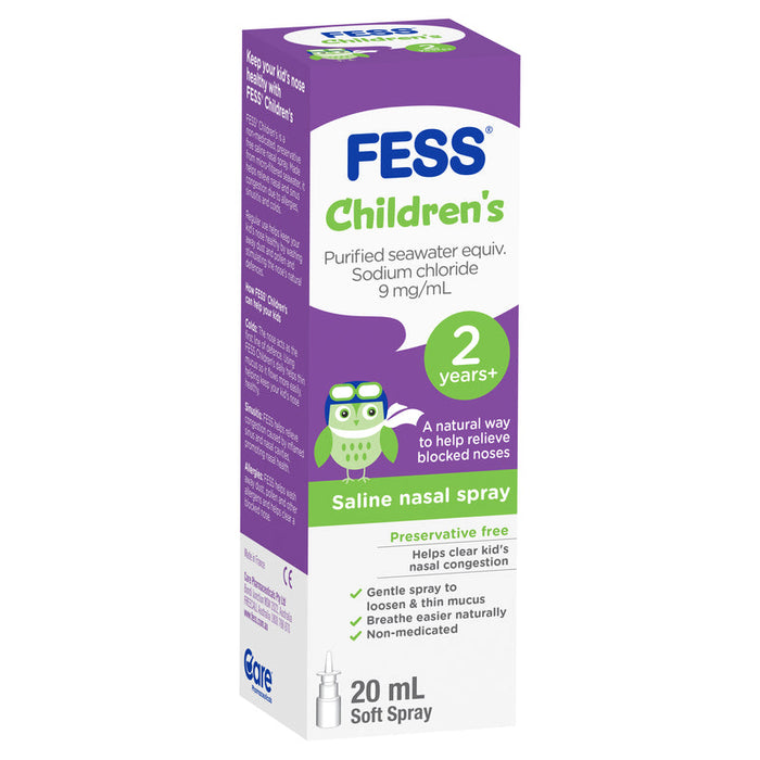 FESS Childrens Saline Nasal Spray for Kids 20ml - 2 to 10 Years