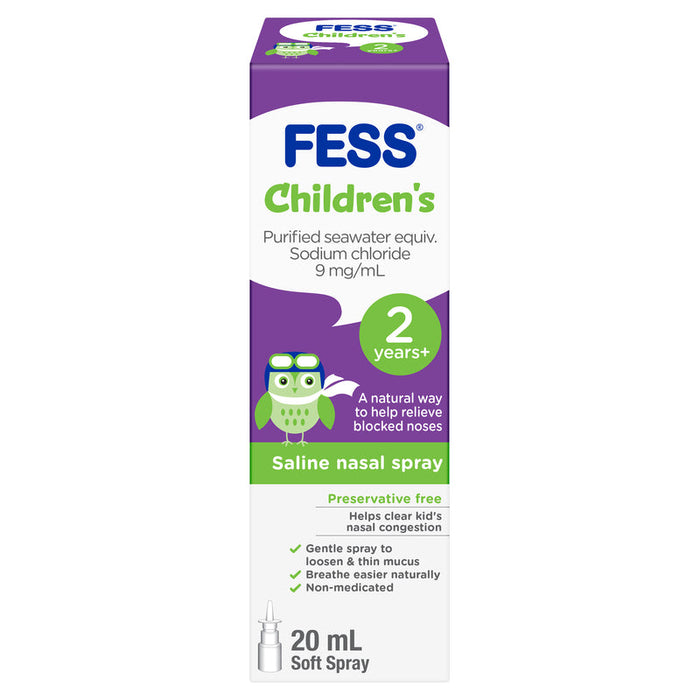 FESS Childrens Saline Nasal Spray for Kids 20ml - 2 to 10 Years