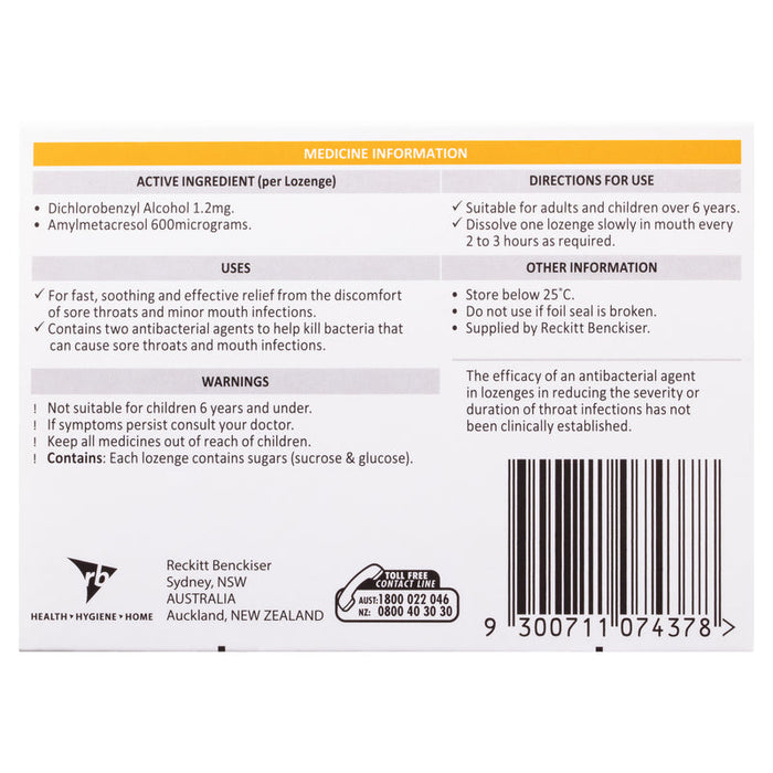 Strepsils Honey & Lemon Sore Throat Lozenges 16