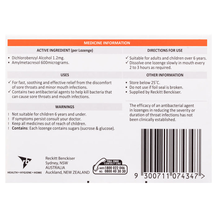 Strepsils Orange Sore Throat Lozenges 16