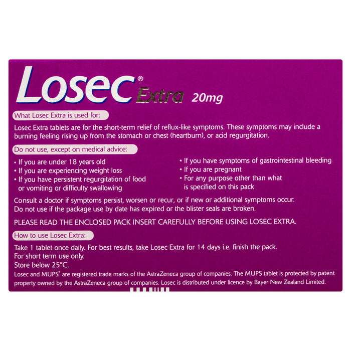 Losec Extra 20mg - Tablets 14