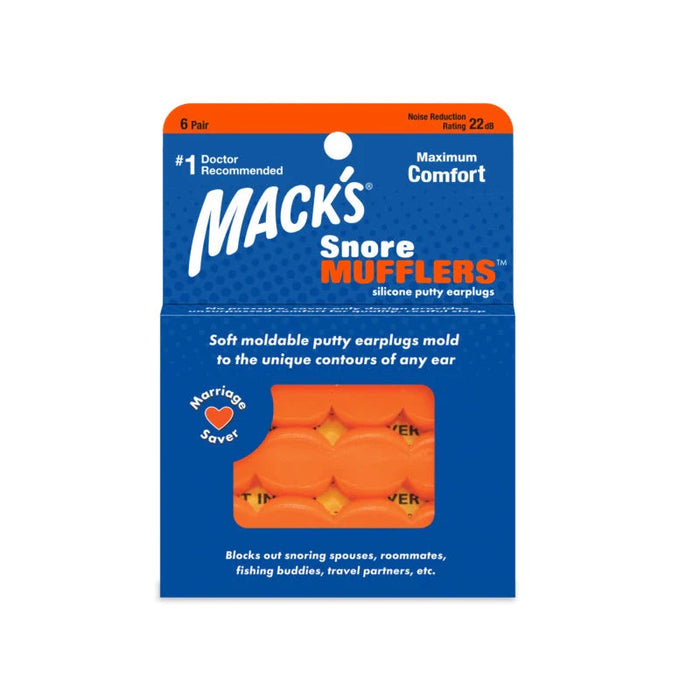 MACKS Snore Mufflers Silicone - 6 Pairs