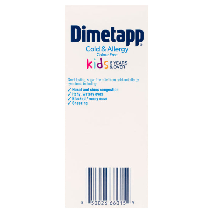 Dimetapp Cold & Allergy Kids Liquid 200ml - Colour Free