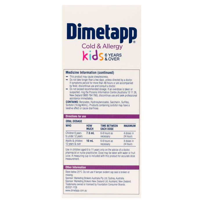 Dimetapp Cold & Allergy Kids Liquid 200ml