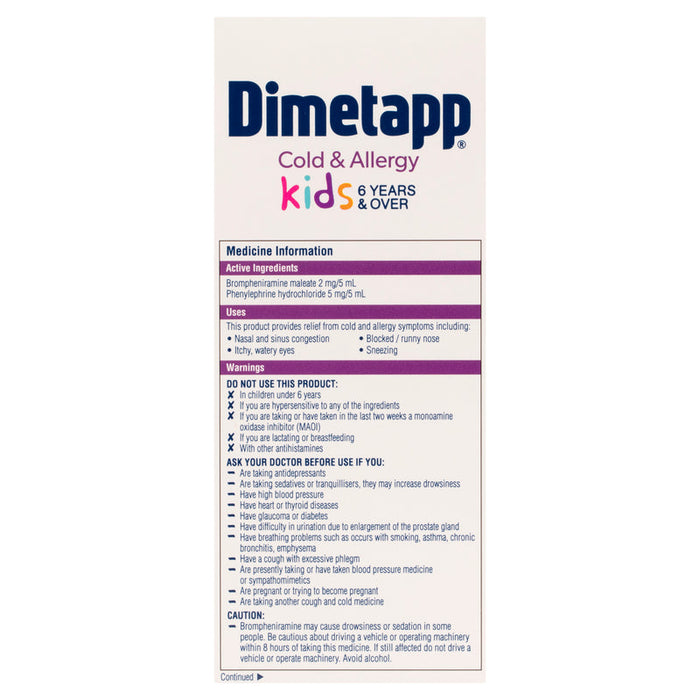 Dimetapp Cold & Allergy Kids Liquid 200ml