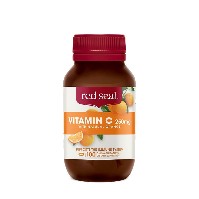 Red Seal Vitamin C 250mg Chewable Tablets 100 - Natural Orange