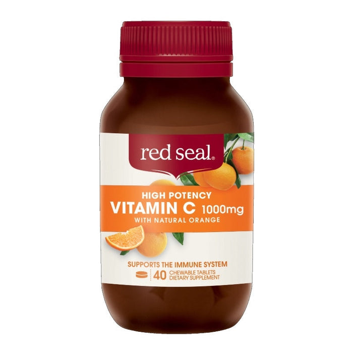 Red Seal Vitamin C 1000mg Chewable Tablets 40 - Natural Orange