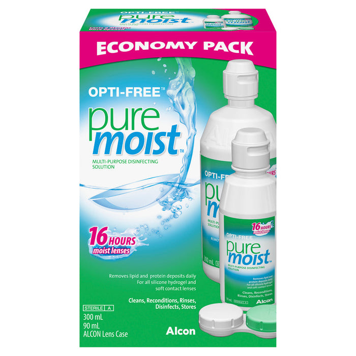 Opti-Free PureMoist Economy Pack (300+90ml) + Lens Case