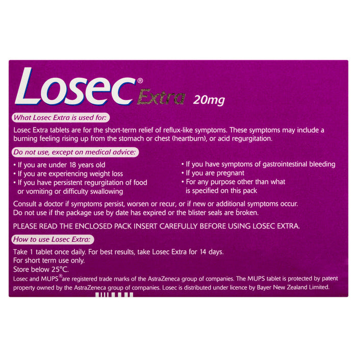 Losec Extra 20mg Tablets 28