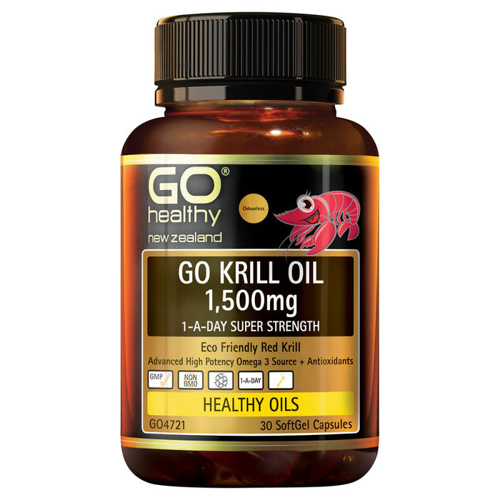 GO Healthy GO Krill Oil 1,500mg 1-A-Day Super Strength Capsules 30