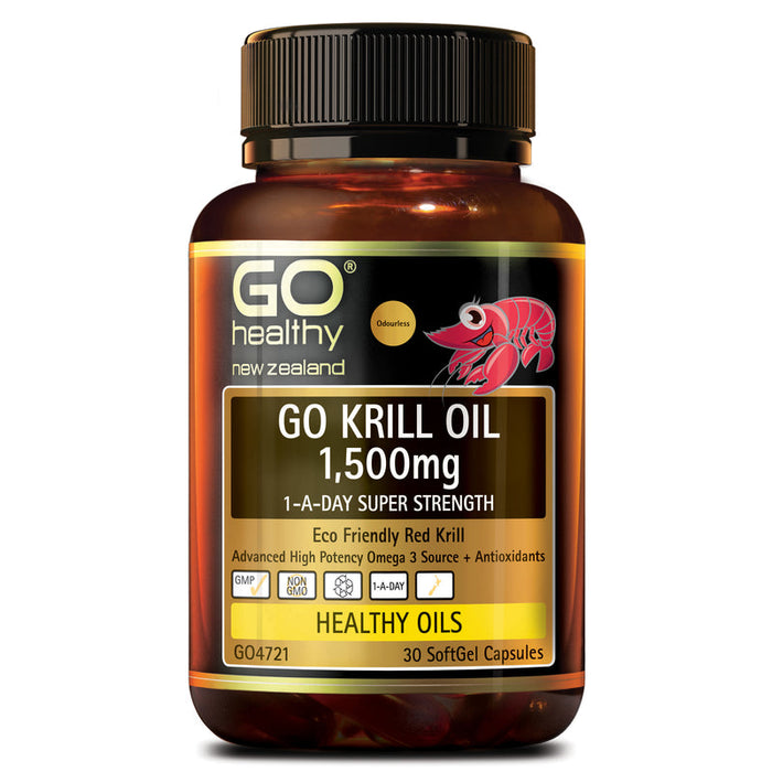 GO Healthy GO Krill Oil 1,500mg 1-A-Day Super Strength Capsules 30