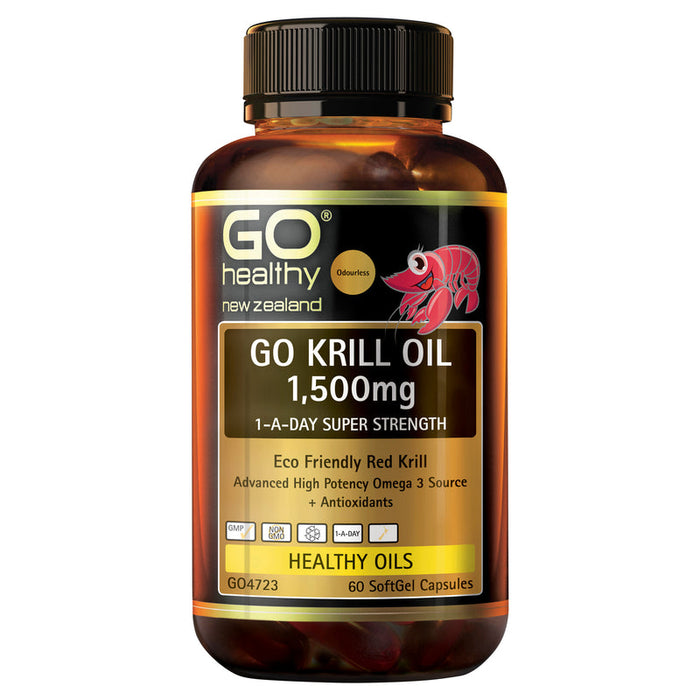 GO Healthy GO Krill Oil 1,500mg 1-A-Day Super Strength Capsules 60