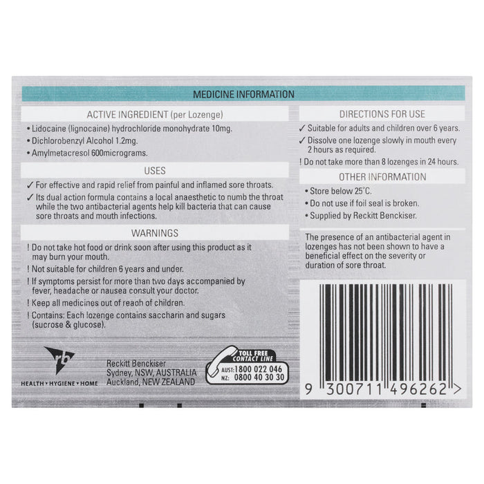 Strepsils Plus Anaesthetic Lozenges 16 - Menthol