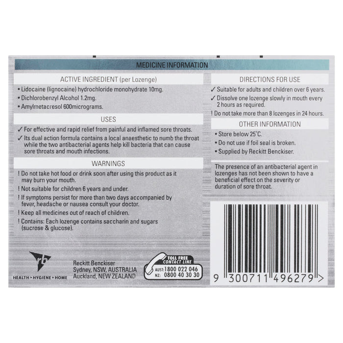 Strepsils Plus Anaesthetic Lozenges 36 - Menthol