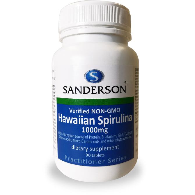 Sanderson Hawaiian Spirulina 1000mg (Non-GMO) Tablets 90