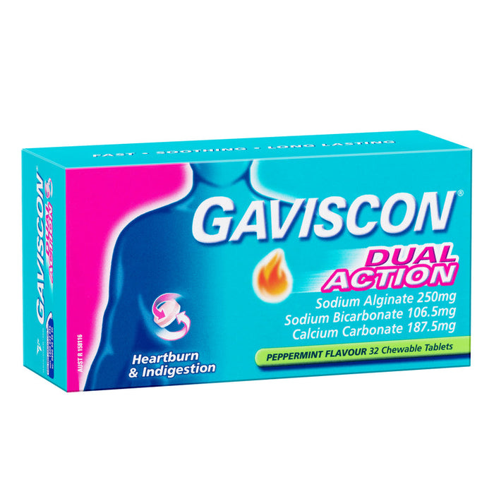 Gaviscon DUAL ACTION Chewable Tablets 32 - Peppermint