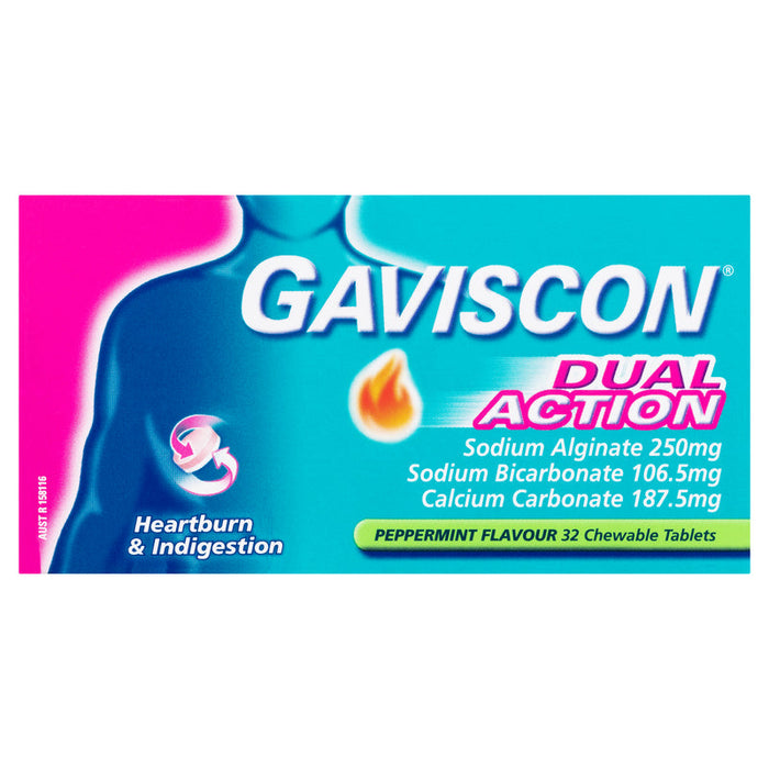 Gaviscon DUAL ACTION Chewable Tablets 32 - Peppermint