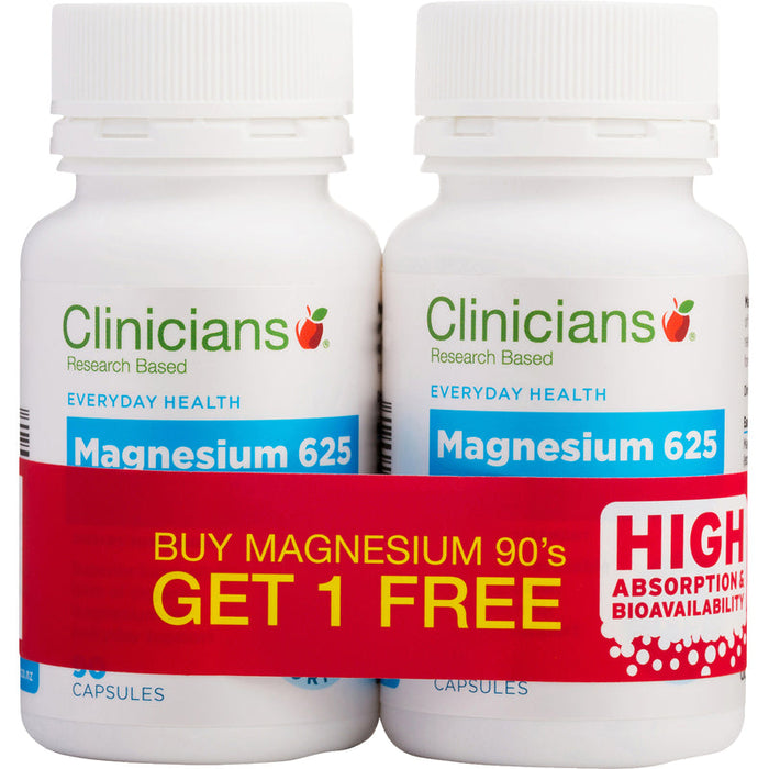 Clinicians Magnesium 625 125mg Capsules 90 - BUY 1 GET 1 FREE