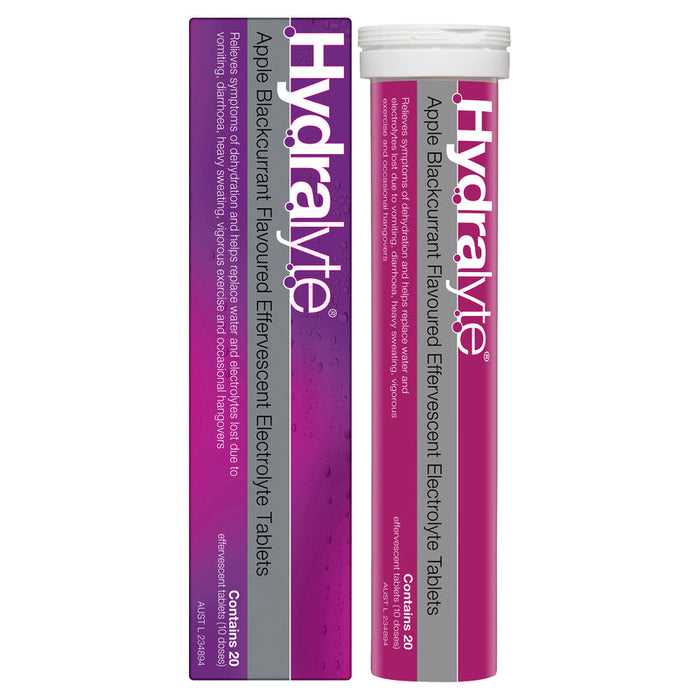 Hydralyte Effervescent Electrolyte Apple & Blackcurrant Tablets 20