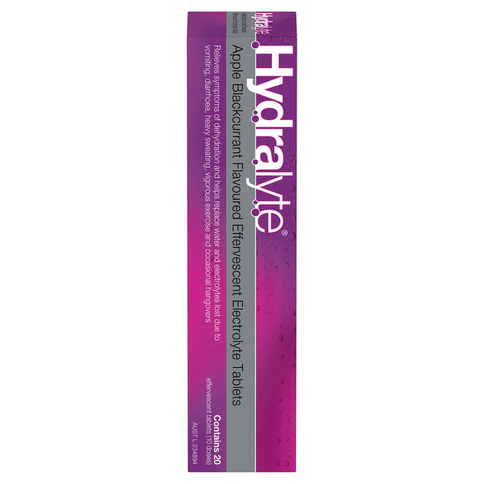 Hydralyte Effervescent Electrolyte Apple & Blackcurrant Tablets 20